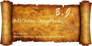 Böhler Jozefina névjegykártya